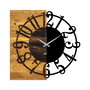 Wallity Reloj de pared decorativo de madera Nogal y Negro